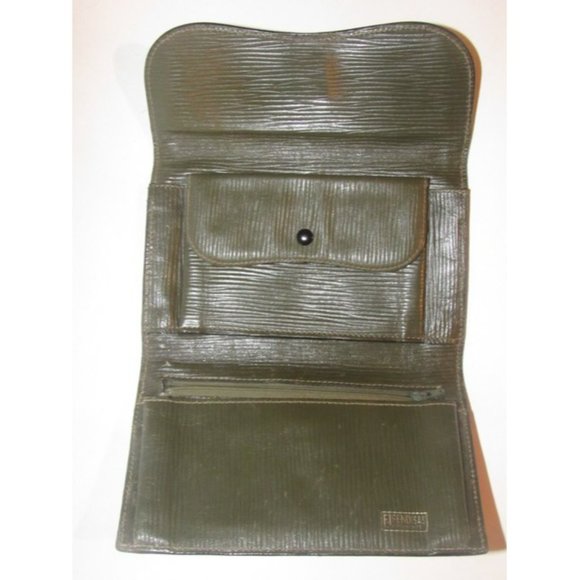 Fendi Dark Brown Small 'F' Logo Canvas Tri-Fold - Picture 7 of 12